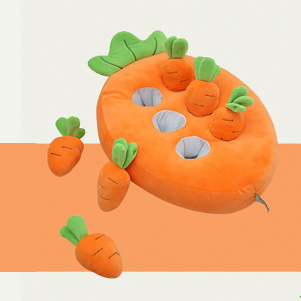 Squeaky Carrots Enrichment Interactive Toy Dog Snuffle Toy